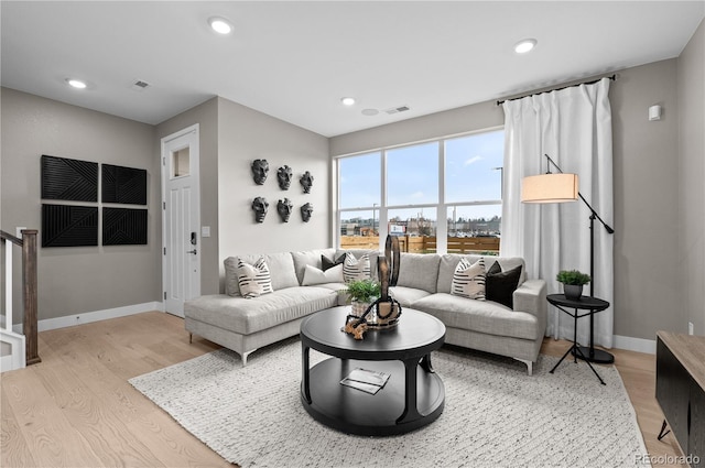 9445 W 58th Cir Unit B, Arvada, CO 80002 - living area with light wood-style flooring and recessed lighting