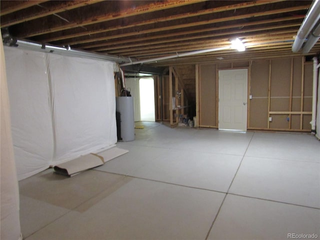 basement with gas water heater