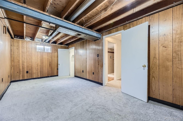 16293 E Brown Pl, Aurora, CO 80013 - below grade area featuring carpet floors and wood walls