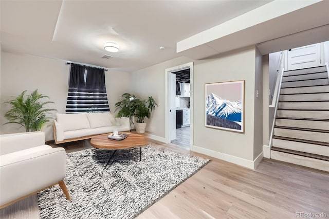 living room featuring hardwood / wood-style floors