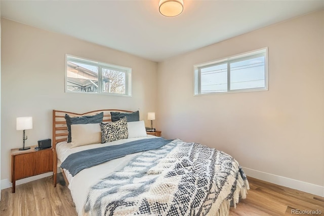 bedroom featuring light hardwood / wood-style flooring