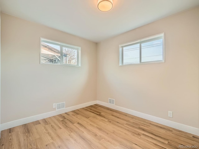 empty room featuring light wood-type flooring