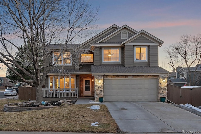 view of front of property featuring a garage