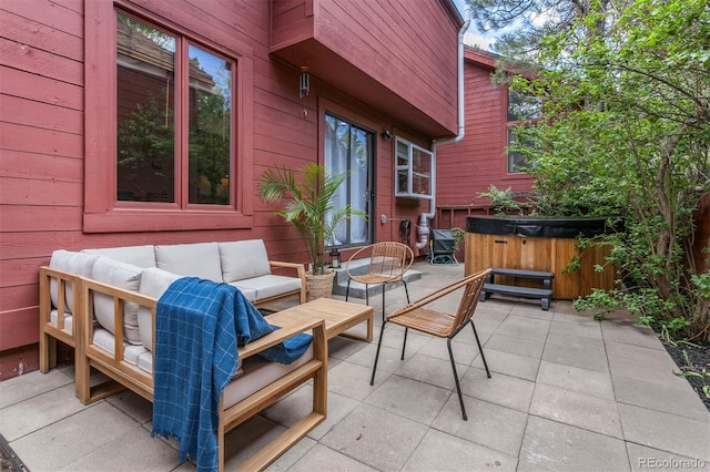 23646 Genesee Village Rd, Golden, CO 80401 - view of patio featuring a hot tub and an outdoor hangout area