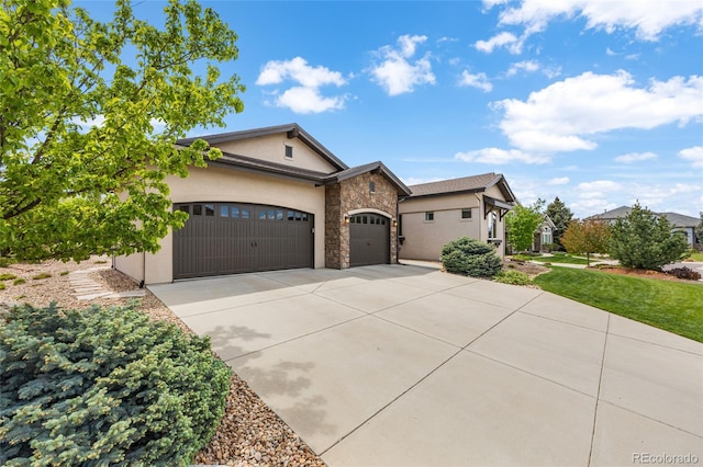 view of front of house with a garage