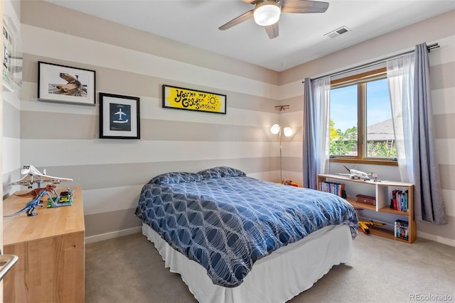 350 Holly St, Denver, CO 80220 - carpeted bedroom featuring baseboards and a ceiling fan
