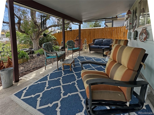 exterior space with a healthy amount of sunlight and an outdoor hangout area