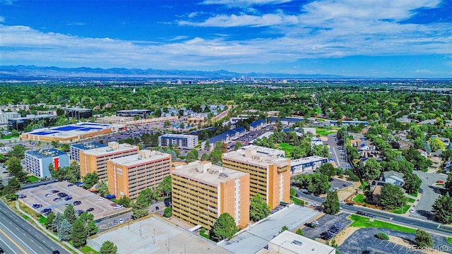 birds eye view of property featuring a mountain view