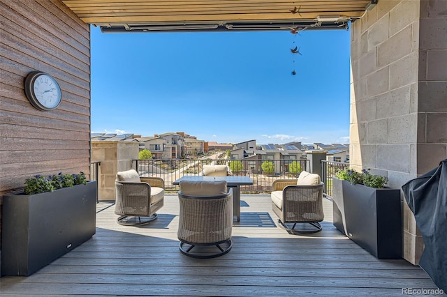 10119 Bellwether Ln, Lone Tree, CO 80124 - wooden deck featuring a residential view