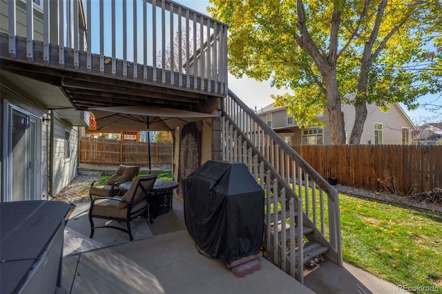 view of patio featuring area for grilling