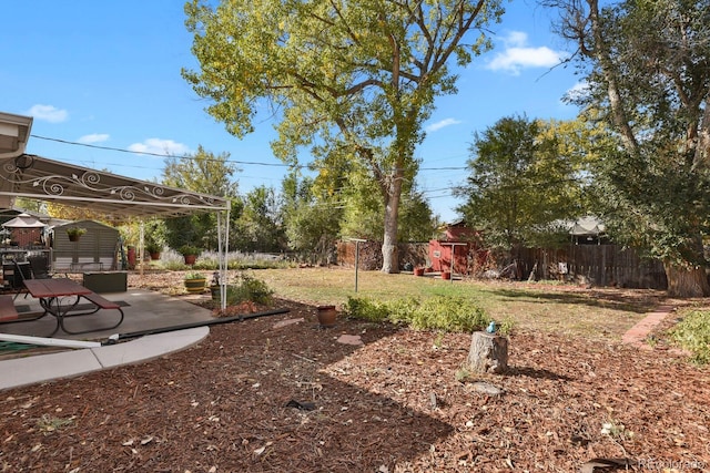 view of yard with a patio area