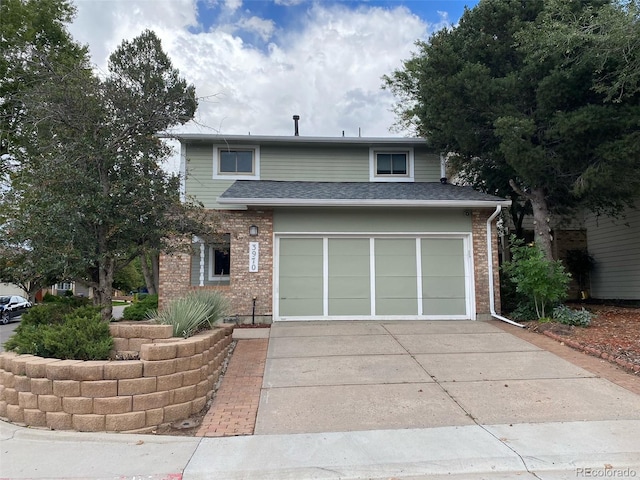 view of property with a garage