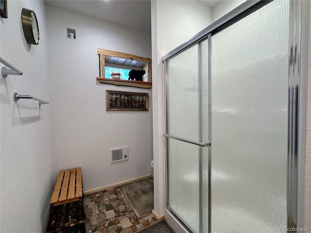 2945 Forbes Park Rd, Fort Garland, CO 81133 - full bathroom with stone finish floors and a shower stall