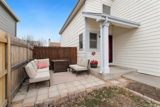 view of patio with a fenced backyard