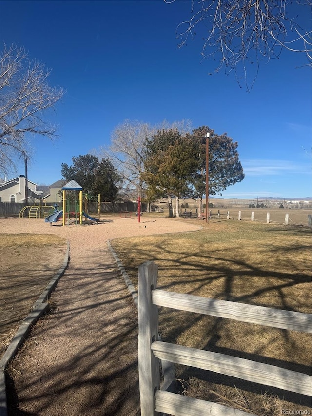 view of yard with playground community