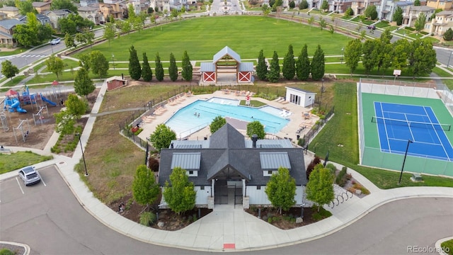 9957 Quintero St, Commerce City, CO 80022 - aerial view of residential area with a pool area