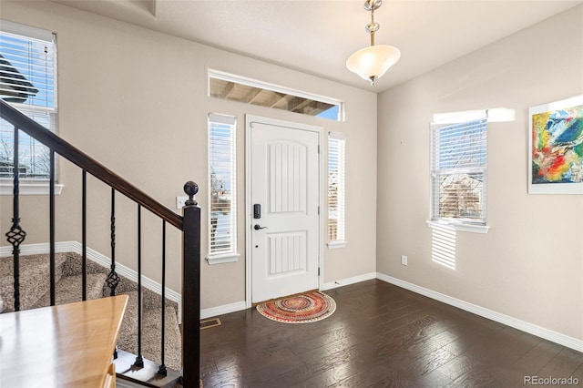 entryway featuring dark hardwood / wood-style flooring