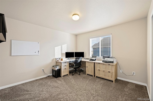 view of carpeted office space