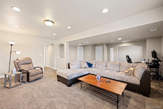 view of carpeted living room