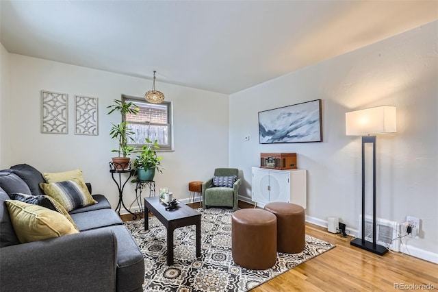 living room featuring wood-type flooring