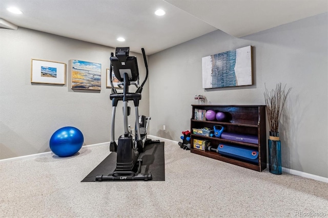 exercise area with carpet