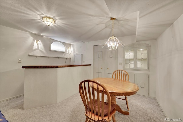 view of carpeted dining room