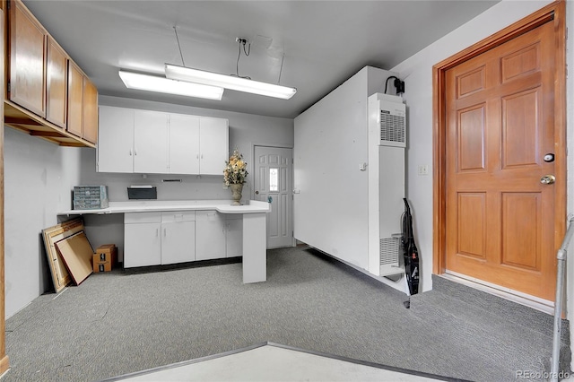 kitchen with white cabinets