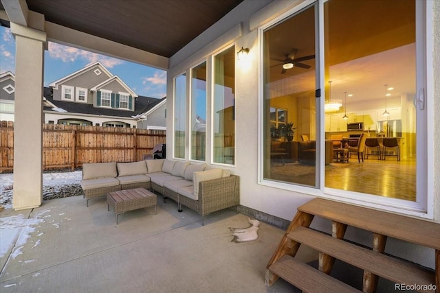 view of patio / terrace with an outdoor hangout area