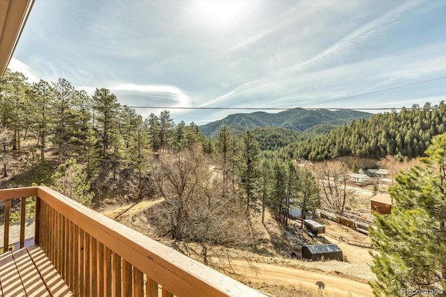 property view of mountains with a forest view