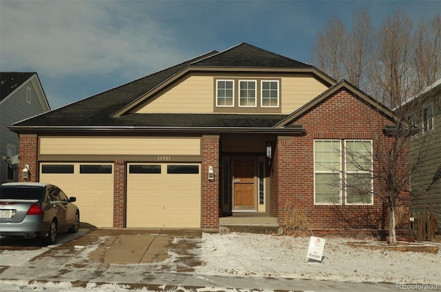 view of front of home featuring a garage