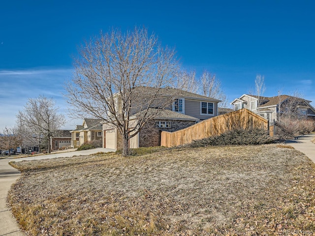 view of front of home with a garage