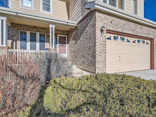 property entrance featuring a garage