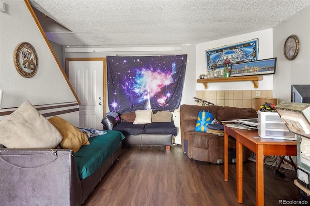 2480 Allegheny Dr, Colorado Springs, CO 80919 - living area with wood finished floors and a textured ceiling