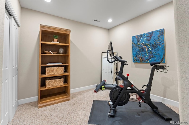 7746 E Severn Pl, Denver, CO 80230 - exercise area featuring carpet flooring and recessed lighting