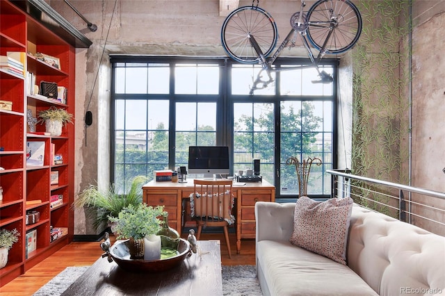 2000 Little Raven St Unit 1B, Denver, CO 80202 - office area featuring wood finished floors