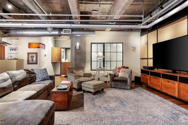 2000 Little Raven St Unit 1B, Denver, CO 80202 - living room with wood finished floors