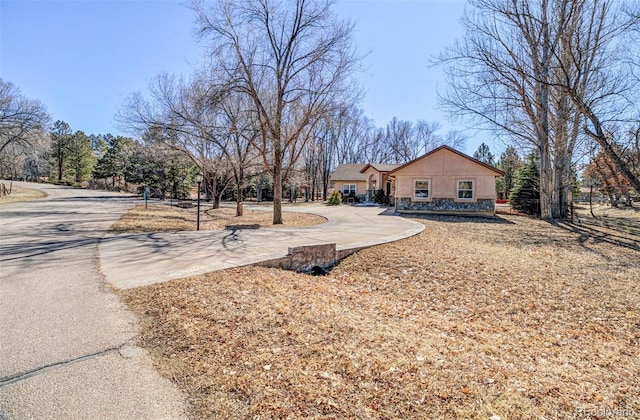 view of yard with concrete driveway