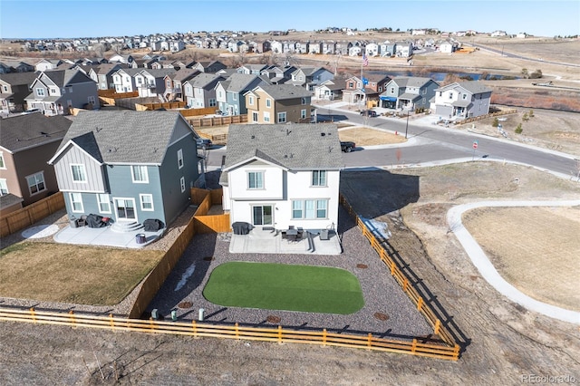 bird's eye view featuring a residential view