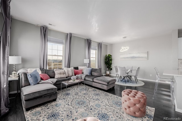 living room featuring hardwood / wood-style flooring