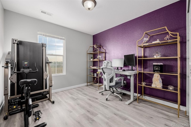 office featuring hardwood / wood-style flooring