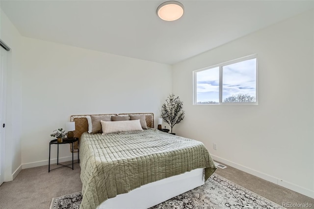 bedroom with carpet