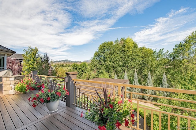 wooden deck featuring area for grilling