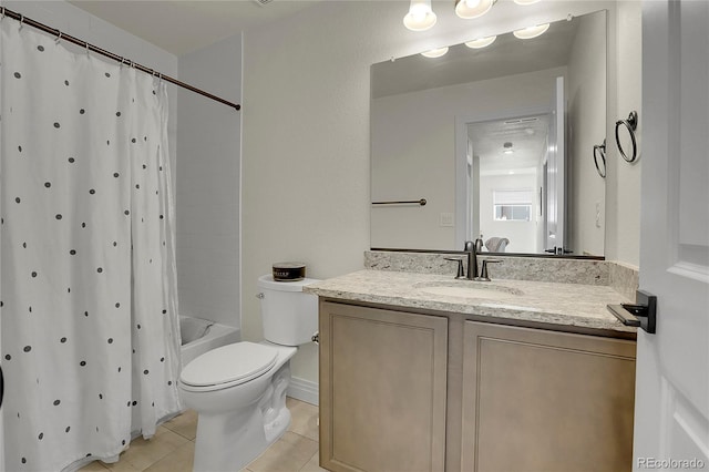 16818 E 119th Ave Unit A, Commerce City, CO 80022 - bathroom featuring tile patterned flooring, toilet, vanity, and shower / bath combo