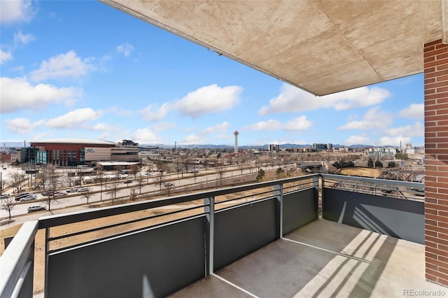 balcony featuring a city view