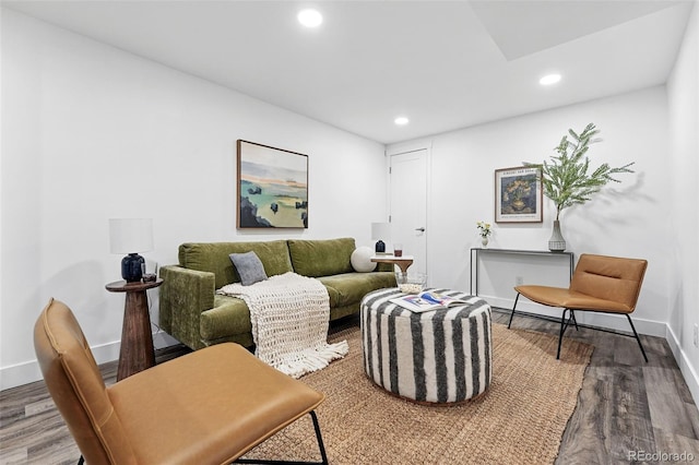 11 S Albion St, Denver, CO 80246 - living area with recessed lighting, wood finished floors, and baseboards