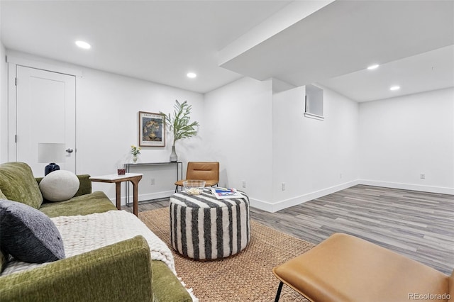 11 S Albion St, Denver, CO 80246 - sitting room featuring wood finished floors, baseboards, and recessed lighting