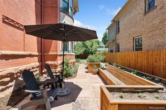 1154 N Clarkson St, Denver, CO 80218 - view of patio / terrace featuring a vegetable garden
