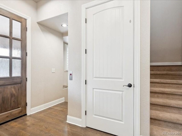 foyer featuring hardwood / wood-style floors