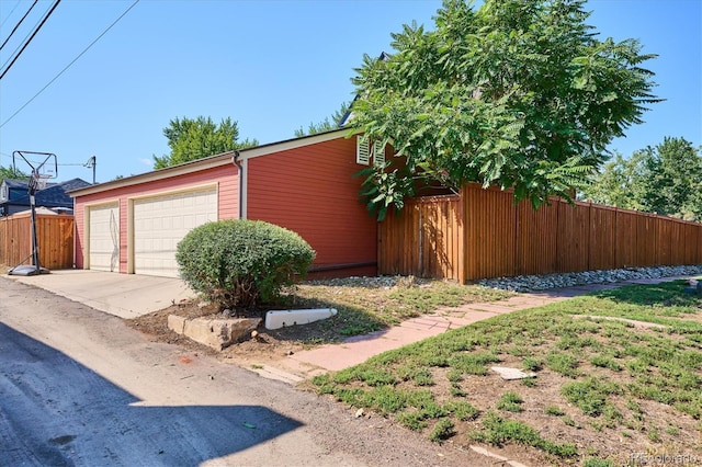 view of garage