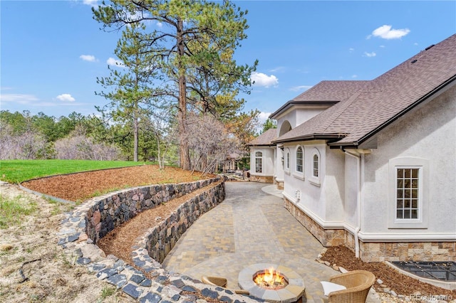 5259 Serene View Way, Parker, CO 80134 - view of yard with a fire pit and a patio